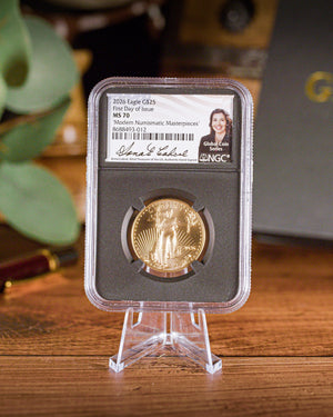 2026 1/2 oz American Gold Eagle | MS70 First Day of Issue | Anna Escobedo Cabral Autographed | Modern Numismatic Masterpieces Label