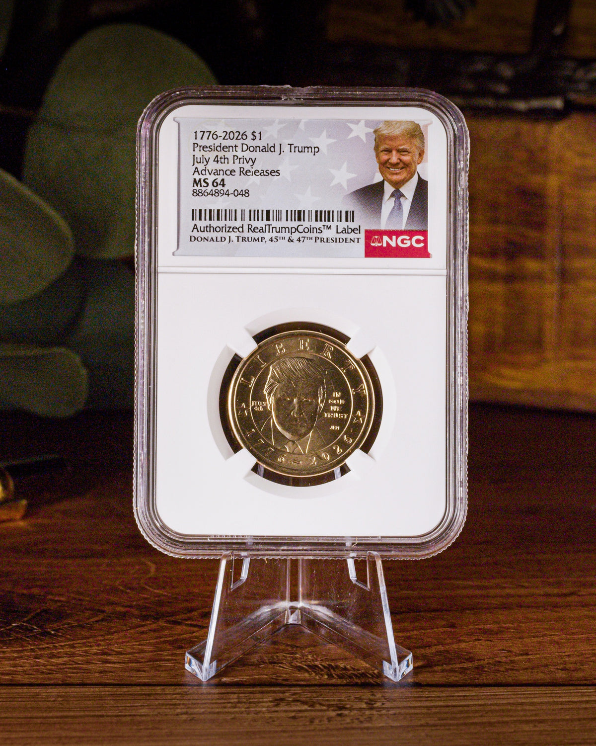 1776-2026 Semiquincentennial President Trump $1 | July 4th Privy Mark | NGC Advanced Release “RealTrump” MS64