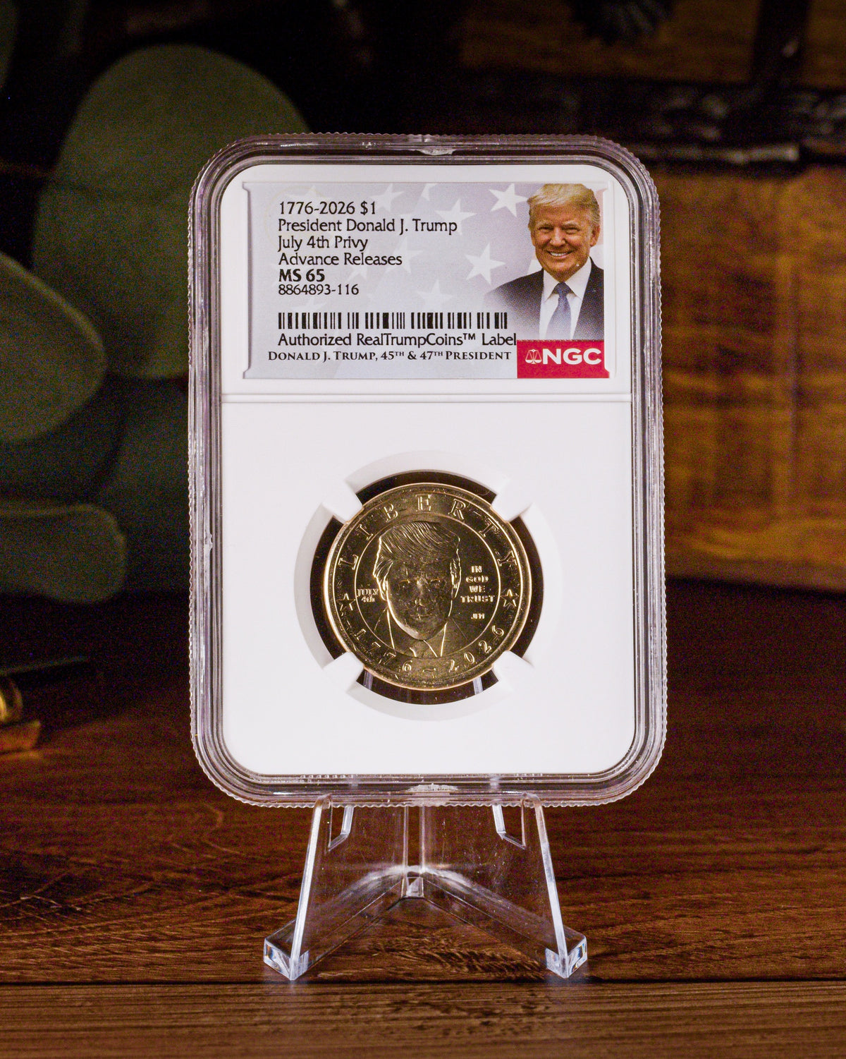 1776-2026 Semiquincentennial President Trump $1 | July 4th Privy Mark | NGC Advanced Release “RealTrump” MS65