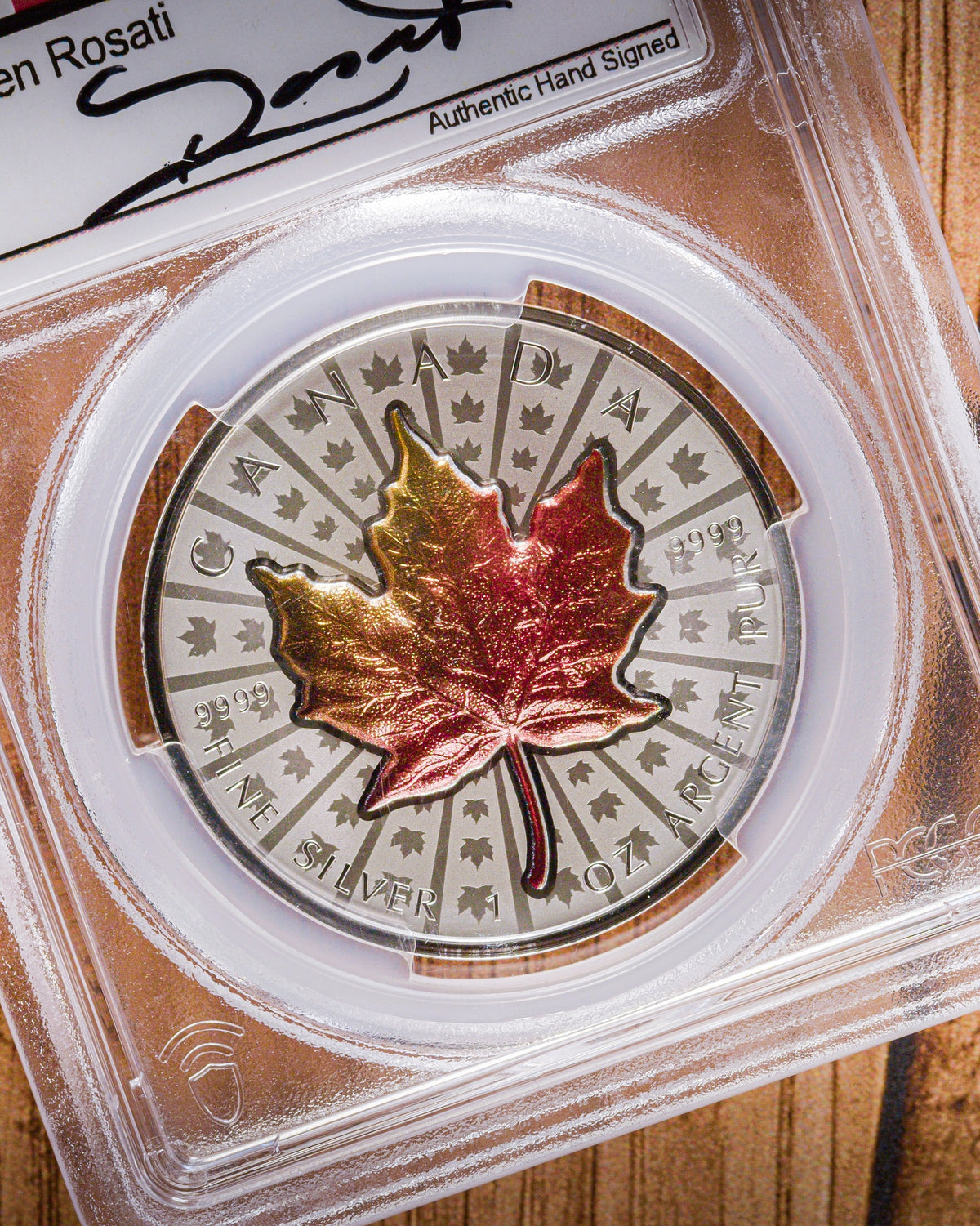 2026 Canada Ultra High Relief Silver Maple Leaf Colorized | PCGS Advanced Release PR70 Deep Cameo | Steven Rosati Autographed
