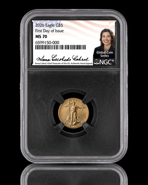2026 $5 American Gold Eagle | MS70 First Day of Issue | Anna Escobedo Cabral Autographed