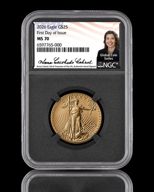 2026 $25 American Gold Eagle | MS70 First Day of Issue | Anna Escobedo Cabral Autographed