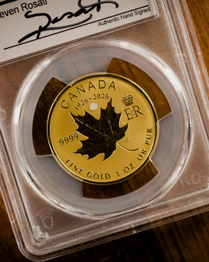 2026 4PC Gold Queen Elizabeth II 100th Birthday Set Reverse Proof | First Day of Issue PCGS Gem Proof | Steven Rosati Autographed