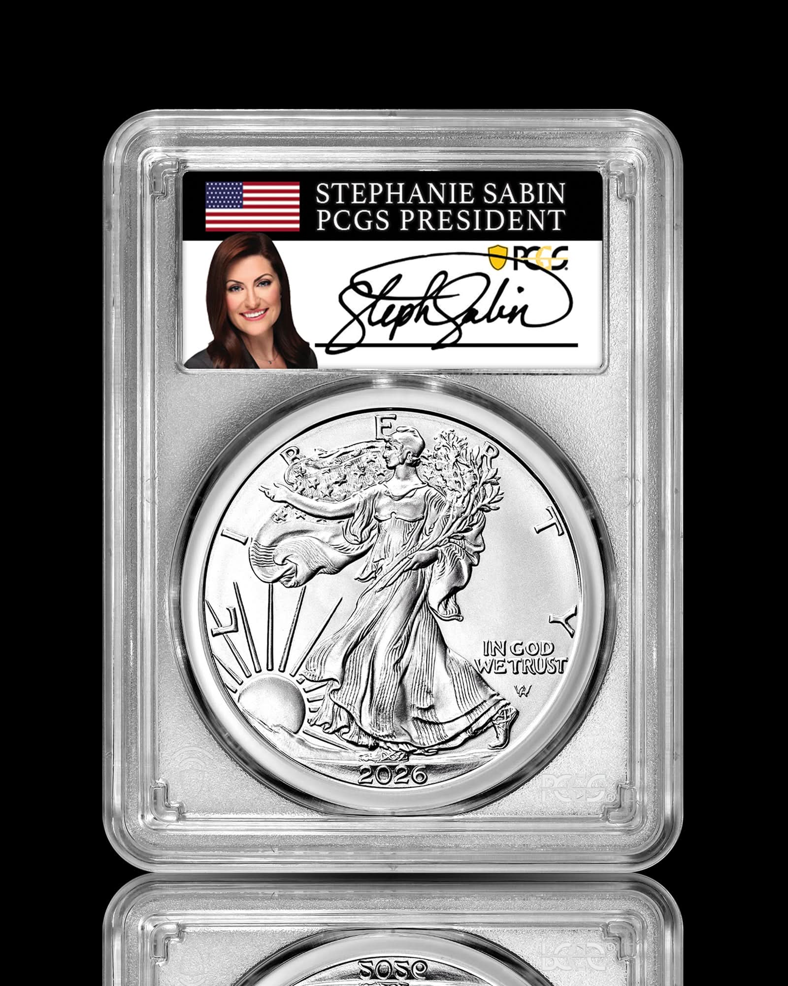 2026 $1 American Silver Eagle | MS70 First Day of Issue | Stephanie Sabin Autographed