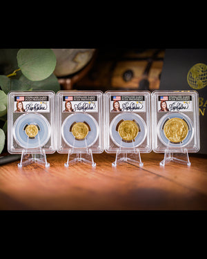 2008 "W" 4pc Burnished Gold Buffalo Set | PCGS "Modern Numismatic Masterpieces" SP70 | Stephanie Sabin Autographed