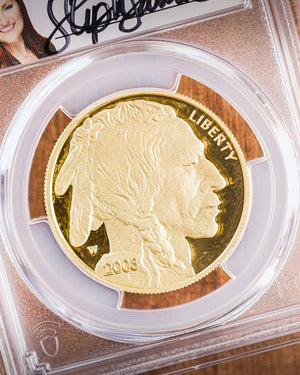2008 "W" 4pc Proof Gold Buffalo Set | PCGS "Modern Numismatic Masterpieces" PR70 | Stephanie Sabin Autographed