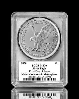 2026 $1 American Silver Eagle | MS70 First Day of Issue | "Modern Numismatic Masterpieces" Stephanie Sabin Autographed