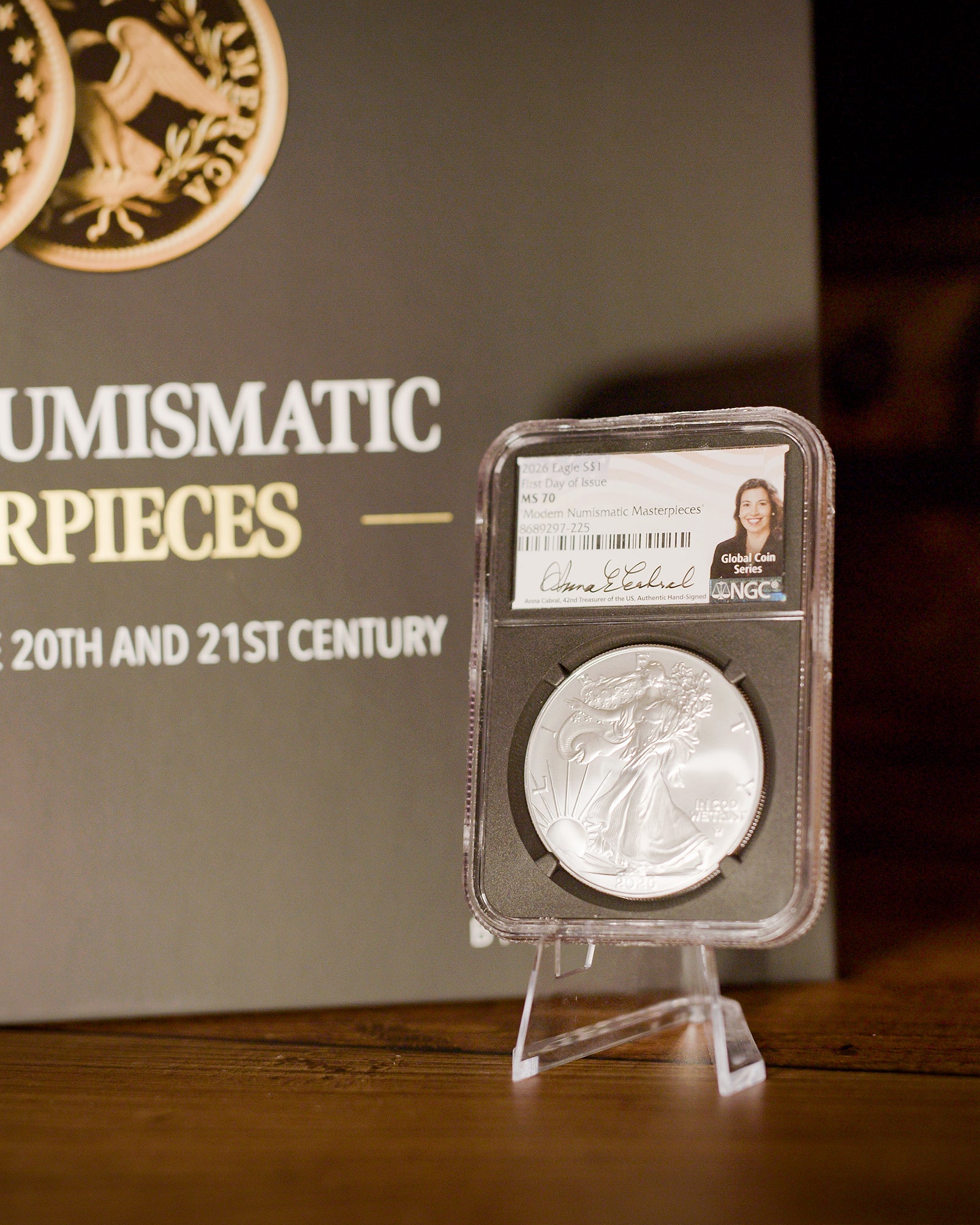 2026 Silver Eagle | NGC MS70 First Day of Issue | Modern Numismatic Masterpieces | Anna Escobedo Cabral Autographed | With Collector's Book