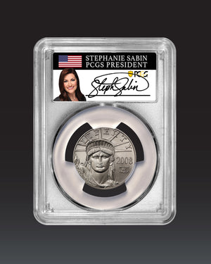 2008 $50 Platinum Eagle | PCGS "Modern Numismatic Masterpieces" MS70 | Stephanie Sabin Autographed