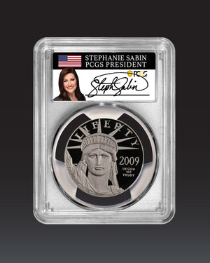 2009 $100 Platinum Eagle | PCGS "Modern Numismatic Masterpieces" PR70 | Stephanie Sabin Autographed