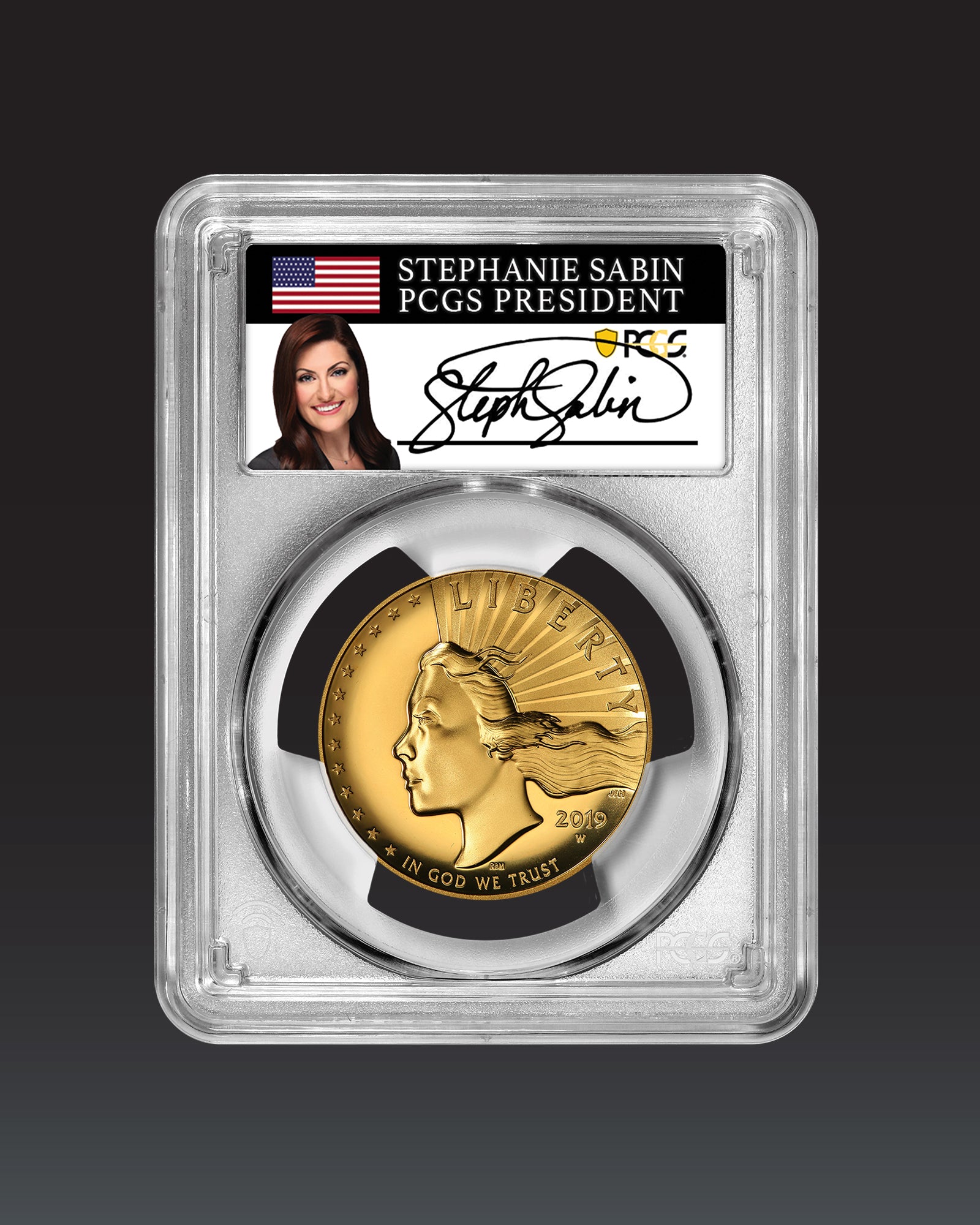 2019 $100 Gold High Relief | PCGS "Modern Numismatic Masterpieces" SP70 PL | Stephanie Sabin Autographed