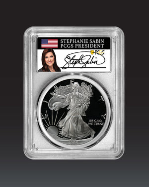 1995 "W" $1 Proof Silver Eagle | PCGS "Modern Numismatic Masterpieces" PR70 | Stephanie Sabin Autographed