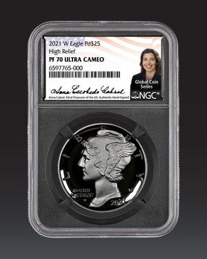 2021 $25 Proof Palladium | NGC "Modern Numismatic Masterpieces" PF70 | Anna Cabral Autographed