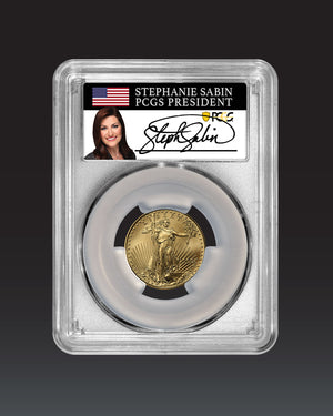 2021 W $10 Gold Eagle Type 2 Unfinished Dies | PCGS "Modern Numismatic Masterpieces" MS70 | Stephanie Sabin Autographed