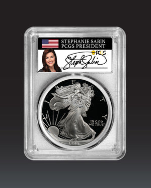 1994 "P" Silver Eagle Proof | PCGS "Modern Numismatic Masterpieces" PR70 | Stephanie Sabin Autographed