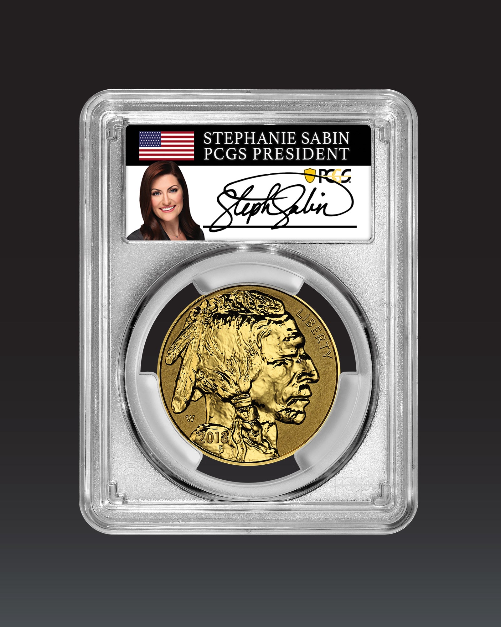2013 $50 Reverse Proof Gold Buffalo | PCGS "Modern Numismatic Masterpieces" PR70 | Stephanie Sabin Autographed