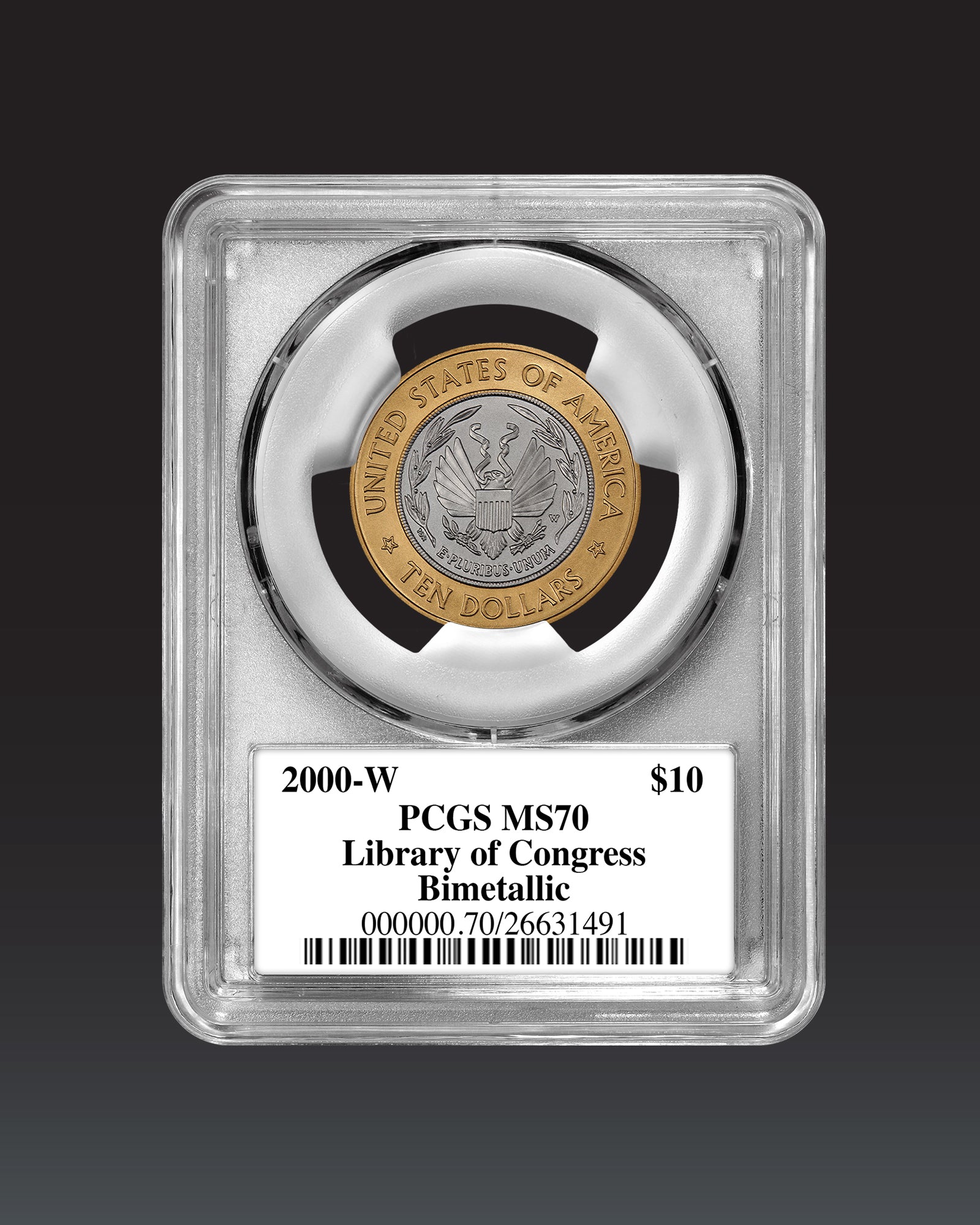 2000 "W" $10 Library of Congress | PCGS "Modern Numismatic Masterpieces" MS70 | Stephanie Sabin Autographed