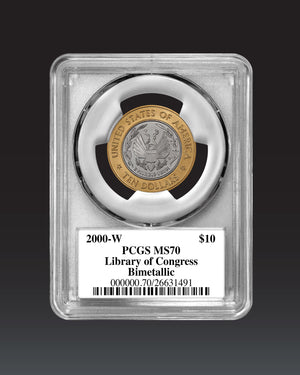 2000 "W" $10 Library of Congress | PCGS "Modern Numismatic Masterpieces" MS70 | Stephanie Sabin Autographed