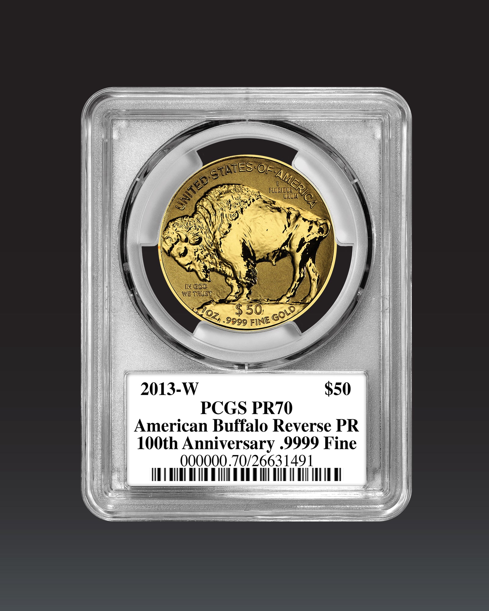 2013 $50 Reverse Proof Gold Buffalo | PCGS "Modern Numismatic Masterpieces" PR70 | Stephanie Sabin Autographed