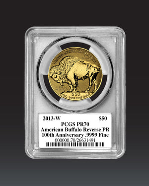 2013 $50 Reverse Proof Gold Buffalo | PCGS "Modern Numismatic Masterpieces" PR70 | Stephanie Sabin Autographed