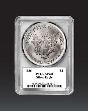 1986 $1 Silver Eagle | PCGS "Modern Numismatic Masterpieces" MS70 | Stephanie Sabin Autographed