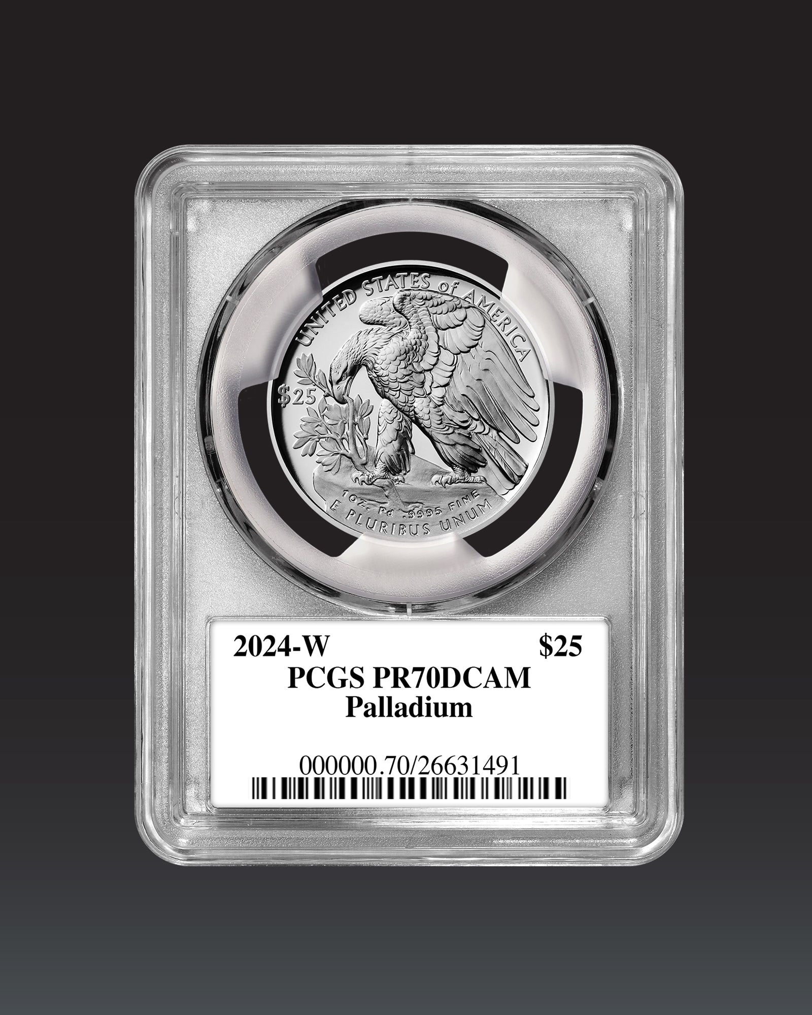 2024 $25 Palladium Eagle | PCGS "Modern Numismatic Masterpieces" PR70 | Stephanie Sabin Autographed