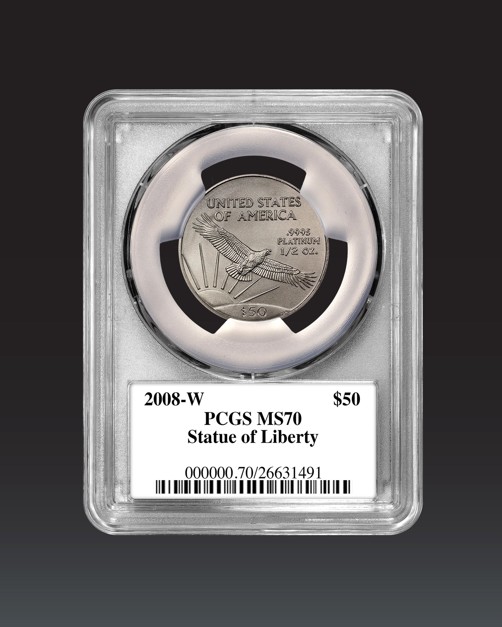 2008 $50 Platinum Eagle | PCGS "Modern Numismatic Masterpieces" MS70 | Stephanie Sabin Autographed