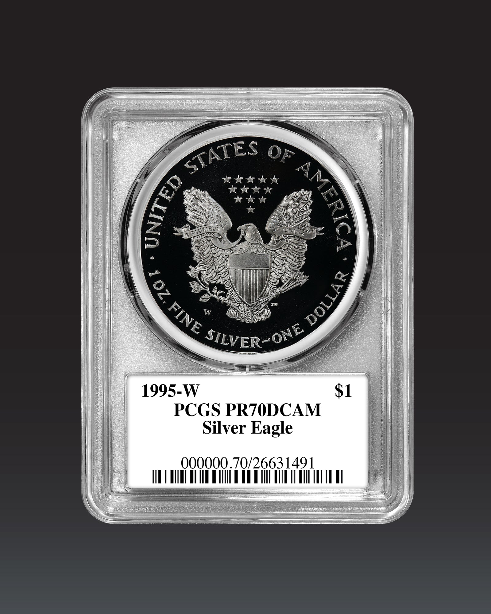 1995 "W" $1 Proof Silver Eagle | PCGS "Modern Numismatic Masterpieces" PR70 | Stephanie Sabin Autographed