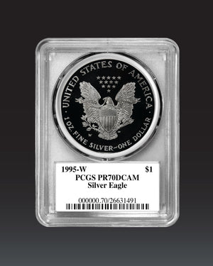 1995 "W" $1 Proof Silver Eagle | PCGS "Modern Numismatic Masterpieces" PR70 | Stephanie Sabin Autographed
