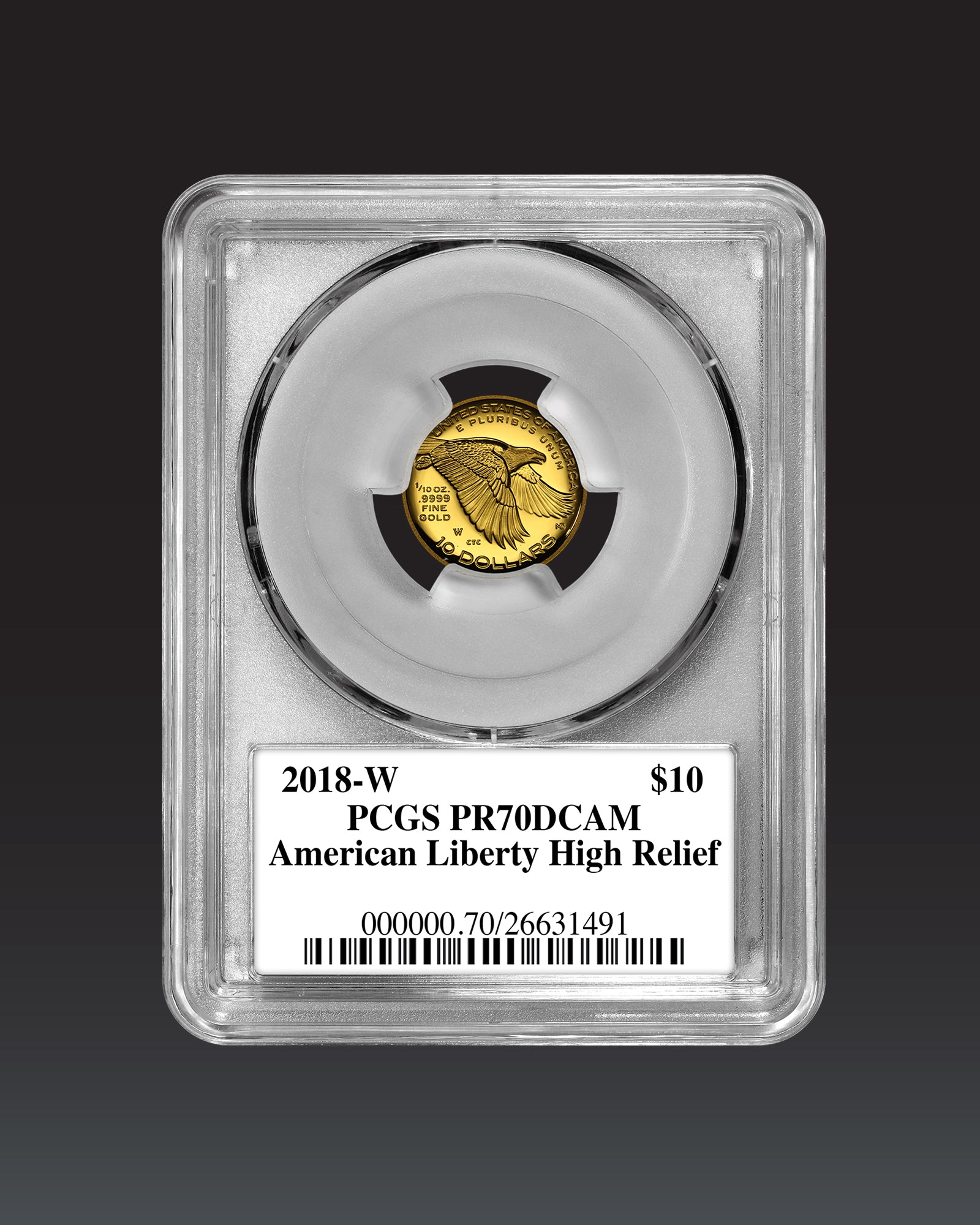 2018 $10 Proof Gold High Relief | PCGS "Modern Numismatic Masterpieces" PR70 | Stephanie Sabin Autographed