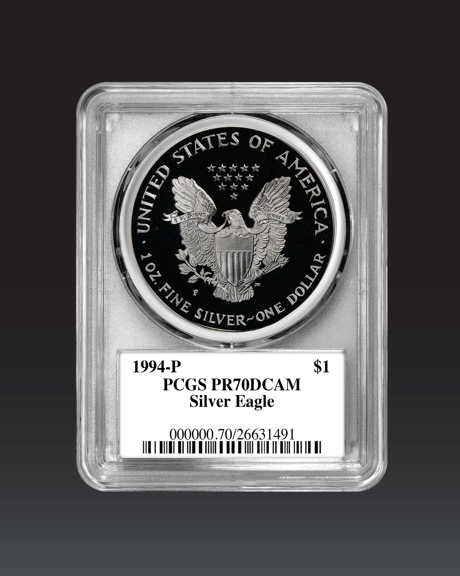 1994 "P" Silver Eagle Proof | PCGS "Modern Numismatic Masterpieces" PR70 | Stephanie Sabin Autographed