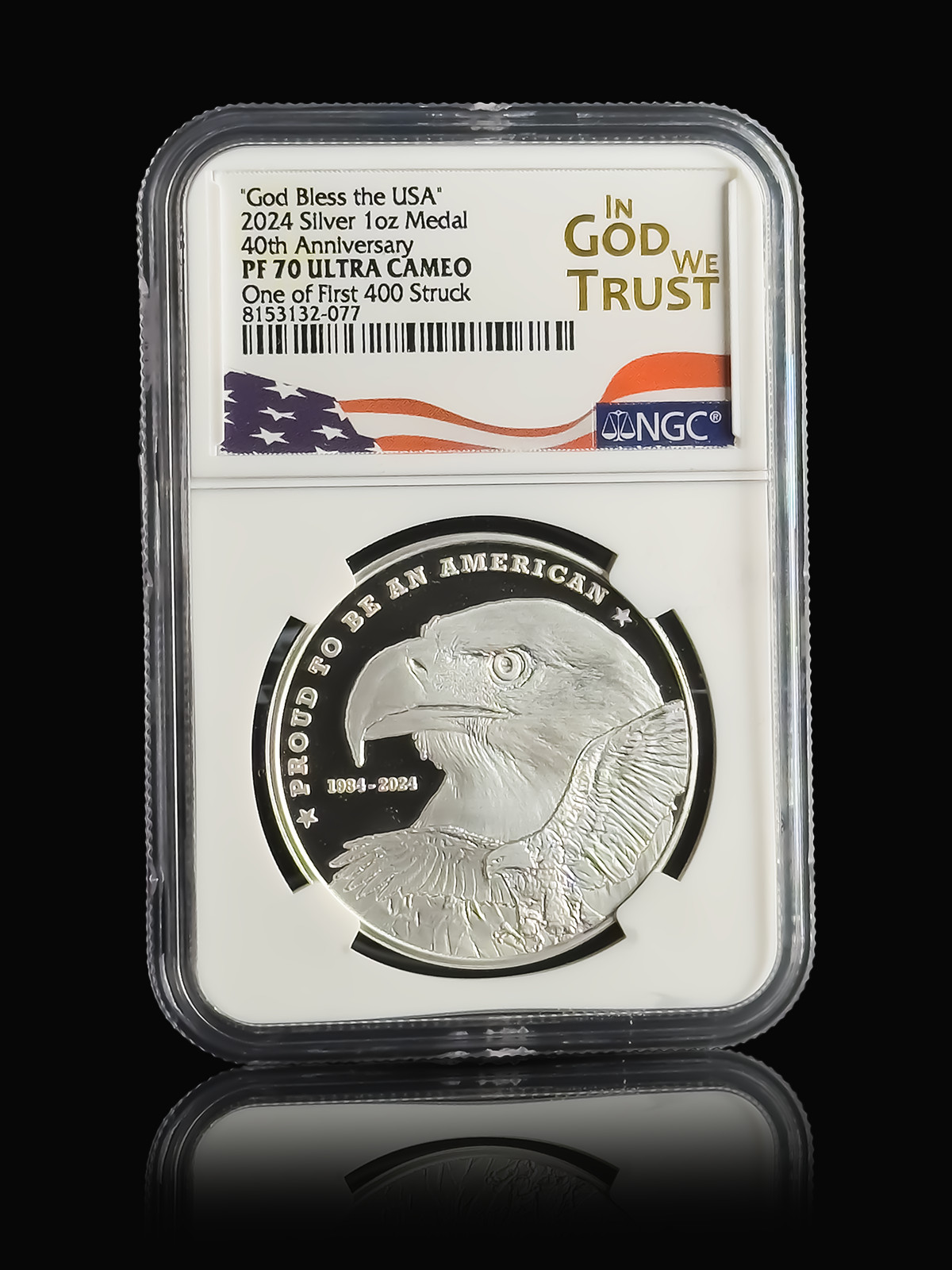 Lee Greenwood "God Bless The USA" 40th Anniversary Coin | NGC PF70 Ultra Cameo | Autographed by Lee Greenwood