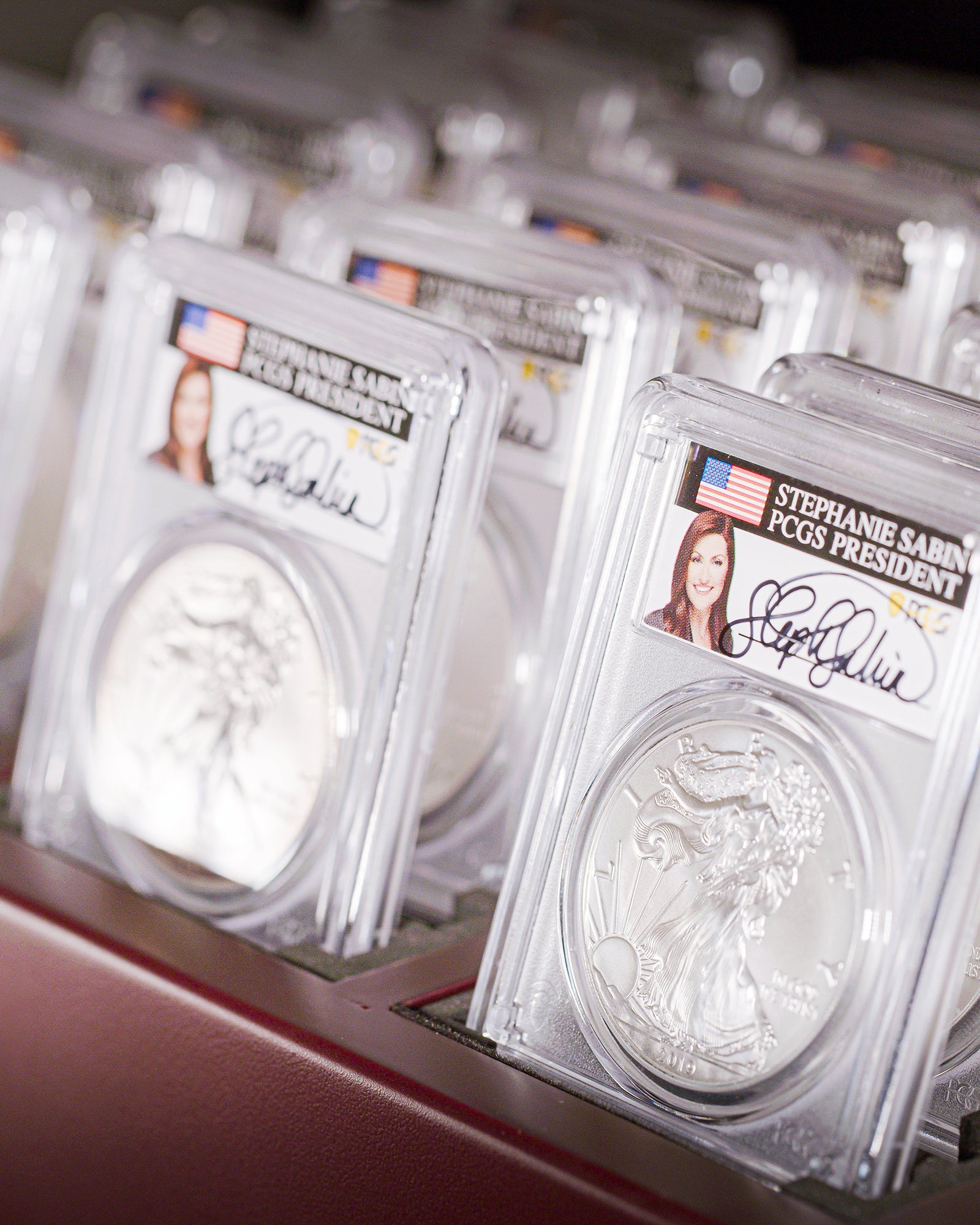 2006-2025 19-Piece Burnished American Silver Eagle Set | PCGS Modern Numismatic Masterpieces | Stephanie Sabin Autographed SP70