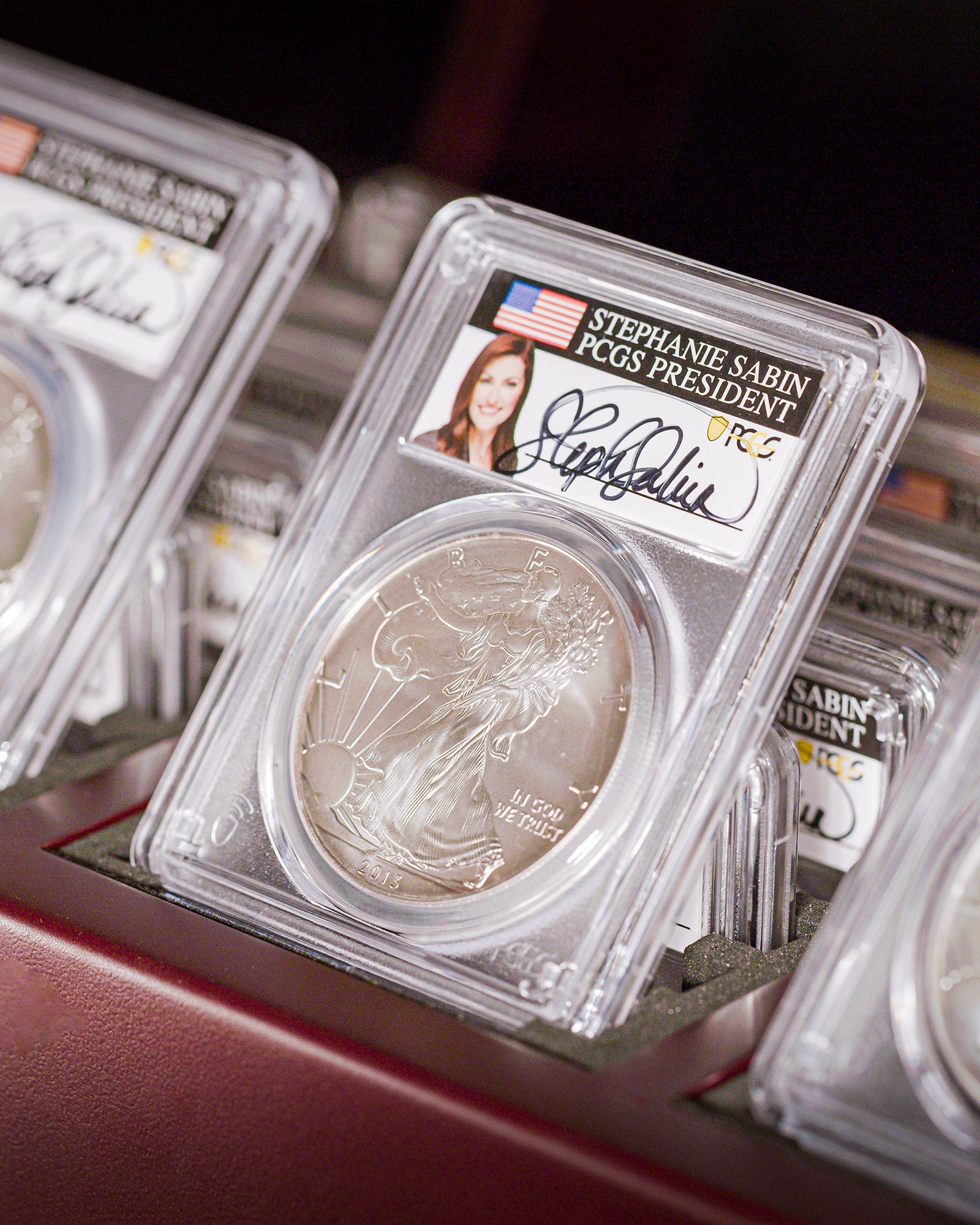 2006-2025 19-Piece Burnished American Silver Eagle Set | PCGS Modern Numismatic Masterpieces | Stephanie Sabin Autographed SP70