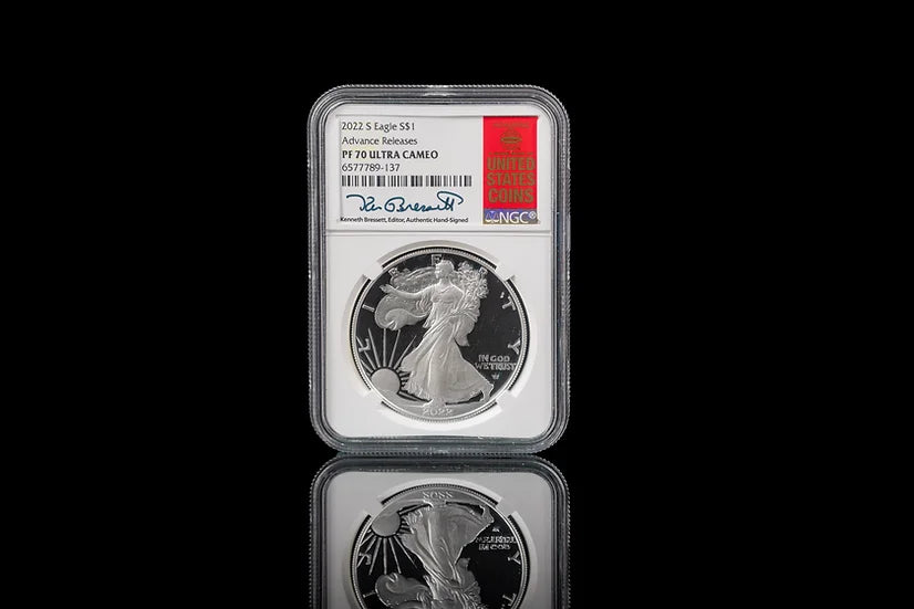 2022 "S" Silver Eagle | Advanced Releases PR70 NGC | Kenneth Bressett Autographed